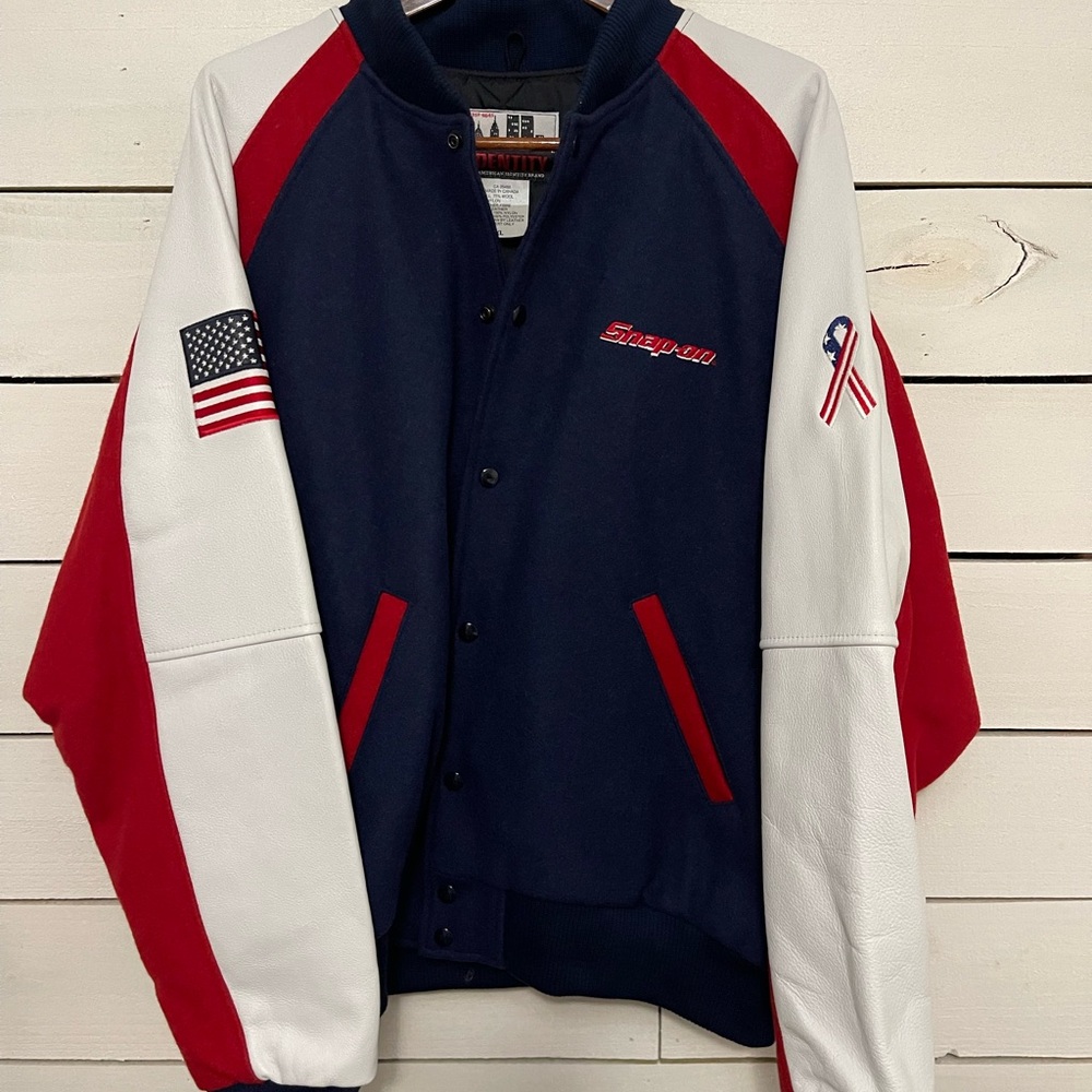 Snap-on Navy and Red Varsity Jacket